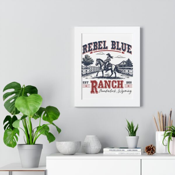Rustic Ranch Art Print, Farmhouse Decor, Western Wall Art, Horse Lover Gift, Country Home Decor, Rebel Blue Poster - Image 4
