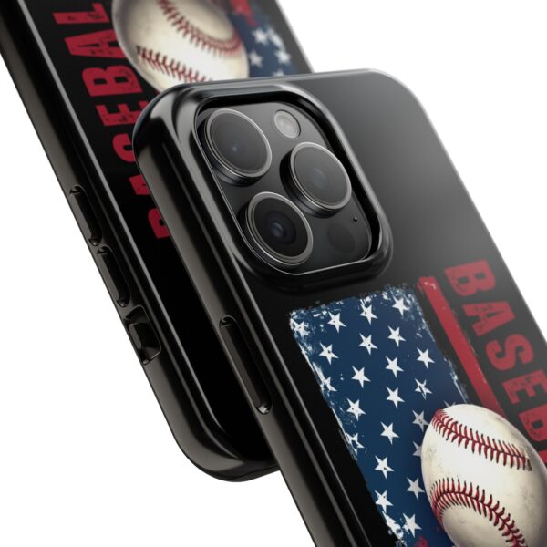 Baseball Dad Tough Phone Case - Durable Phone Cover, Gift for Sports Lovers, Father's Day, USA Flag Design, Baseball Theme - Image 4