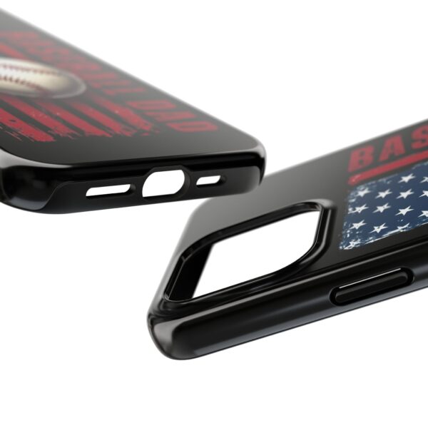 Baseball Dad Tough Phone Case - Durable Phone Cover, Gift for Sports Lovers, Father's Day, USA Flag Design, Baseball Theme - Image 5