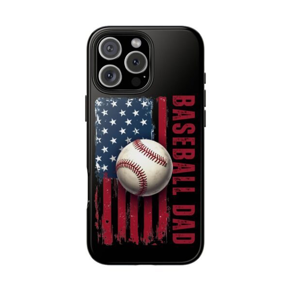 Baseball Dad Tough Phone Case - Durable Phone Cover, Gift for Sports Lovers, Father's Day, USA Flag Design, Baseball Theme - Image 7