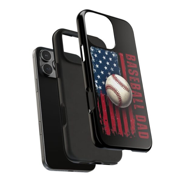 Baseball Dad Tough Phone Case - Durable Phone Cover, Gift for Sports Lovers, Father's Day, USA Flag Design, Baseball Theme - Image 9