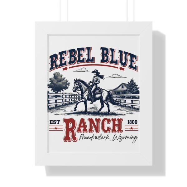 Rustic Ranch Art Print, Farmhouse Decor, Western Wall Art, Horse Lover Gift, Country Home Decor, Rebel Blue Poster - Image 3