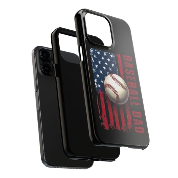 Baseball Dad Tough Phone Case - Durable Phone Cover, Gift for Sports Lovers, Father's Day, USA Flag Design, Baseball Theme - Image 6
