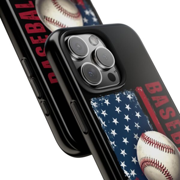 Baseball Dad Tough Phone Case - Durable Phone Cover, Gift for Sports Lovers, Father's Day, USA Flag Design, Baseball Theme - Image 8