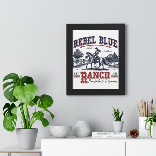 Rustic Ranch Art Print, Farmhouse Decor, Western Wall Art, Horse Lover Gift, Country Home Decor, Rebel Blue Poster - Image 2